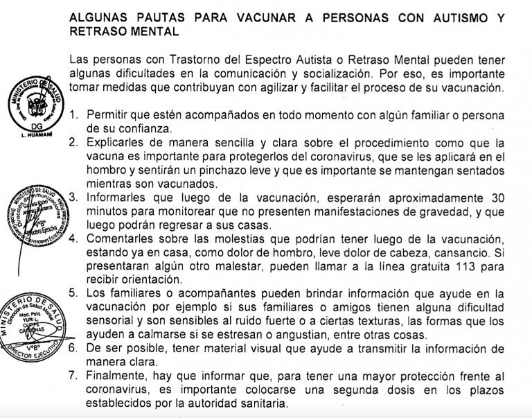 Vacunación COVID-19: autismo.